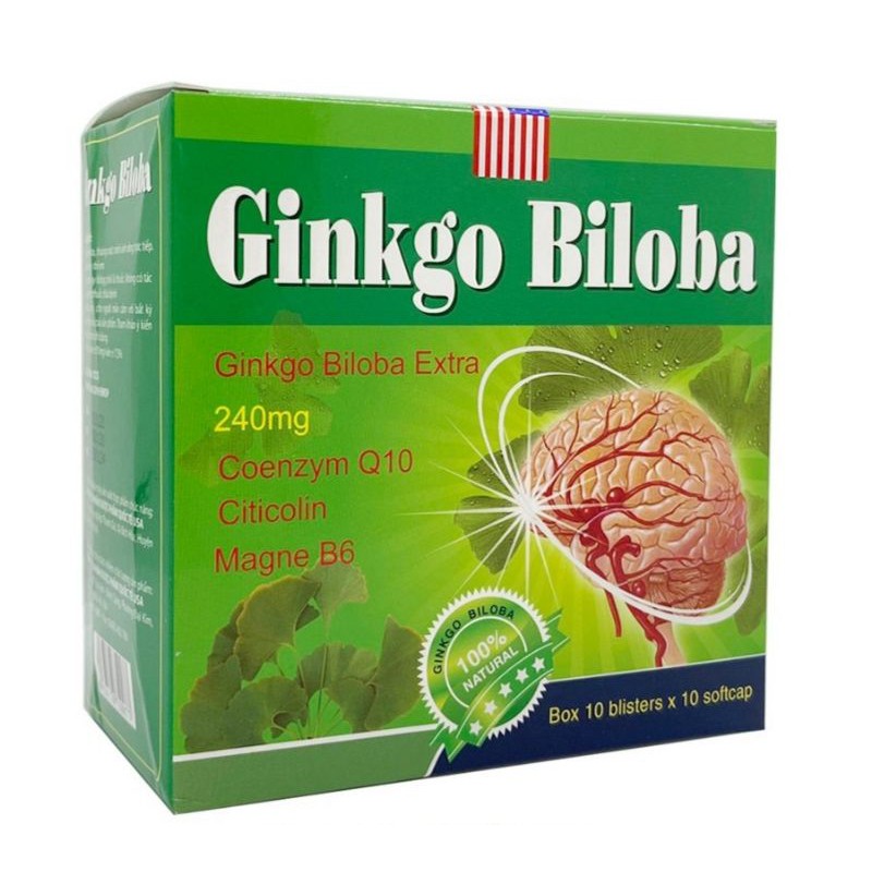 Hoạt huyết dưỡng não GINKGO biloba giảm đau đầu, hoa mắt chóng mặt. Tăng cường lưu thông máu lên não.
