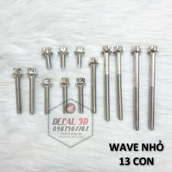 Bộ ốc lốc máy salaya cho wave nhỏ đời đầu - 13 con