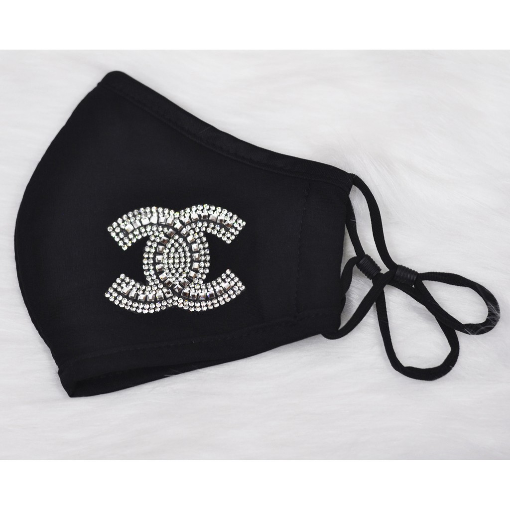 Khẩu trang cotton 2 lớp đính đá, dây rút | BigBuy360 - bigbuy360.vn