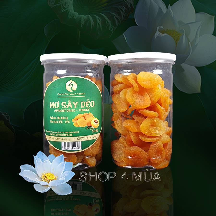 Mơ sấy dẻo Thổ Nhĩ Kỳ hộp 500gr. Quả mơ sấy khô tự nhiên không đường