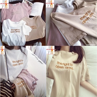 Áo thun thêu unisex nam nữ đều mặc được |chữ The right to open arms - Trùm Chuyên Sỉ Thời Trang