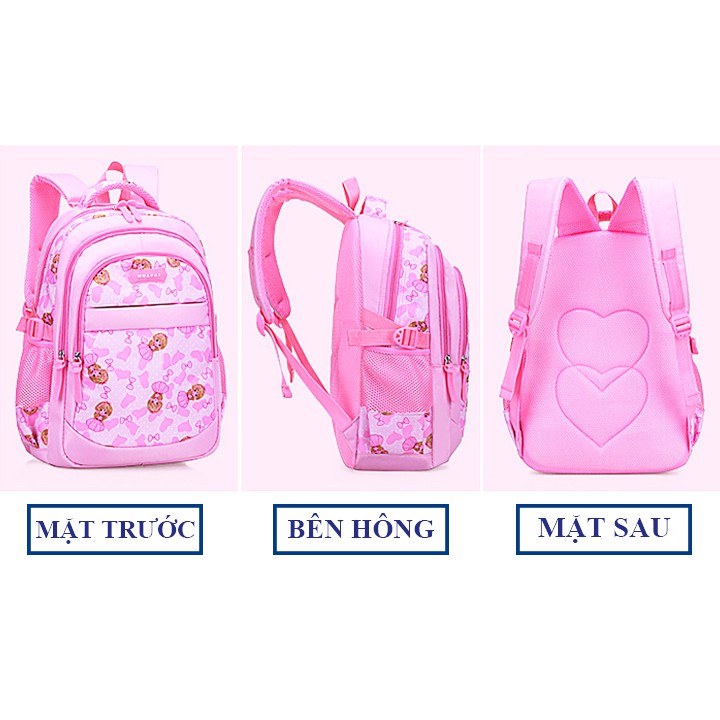 Balo đi học cho bé gái, balo học sinh hình công chúa xinh xắn phù hợp cho bé gái 6-10 tuổi BBShine – B009