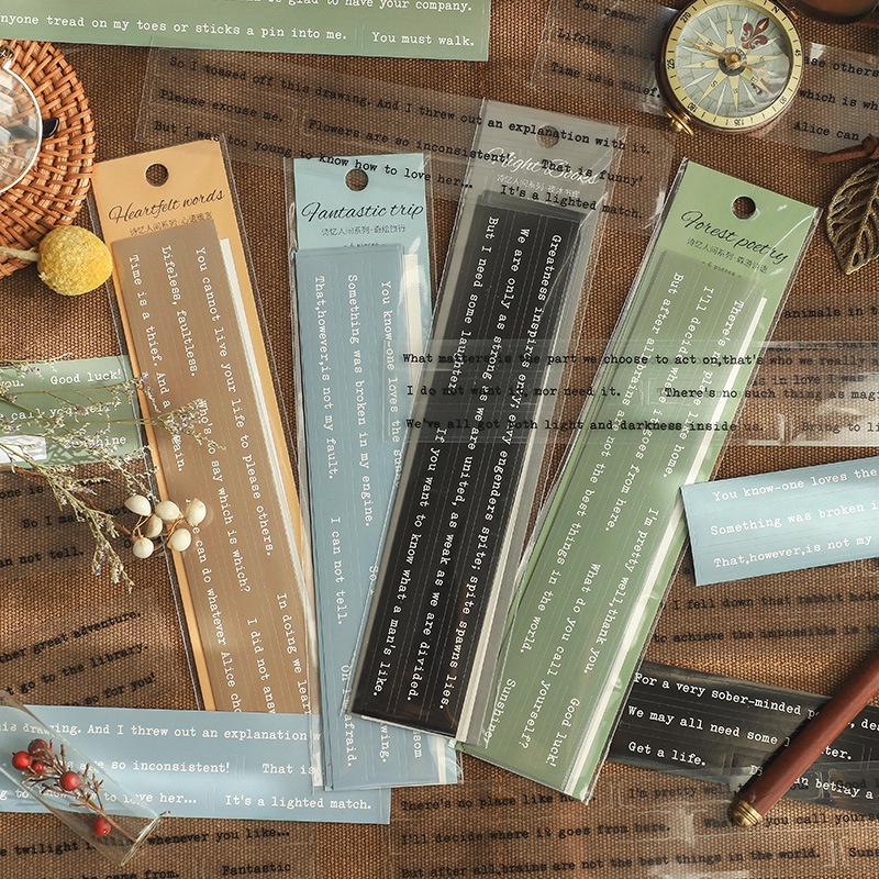 Set 6 tờ nhãn dán trang trí sổ tay kiểu chữ tiếng anh sáng tạo