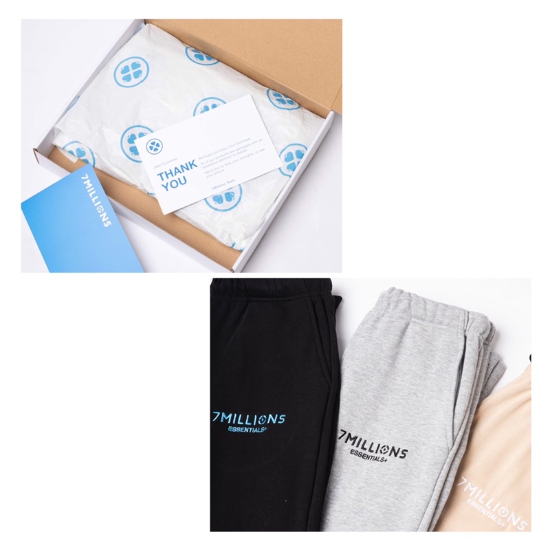 Quần dài Sweatpants Essential Plus 7Millions - Màu Tan - Tặng Kèm Box - Unisex Nam Nữ - Form oversize