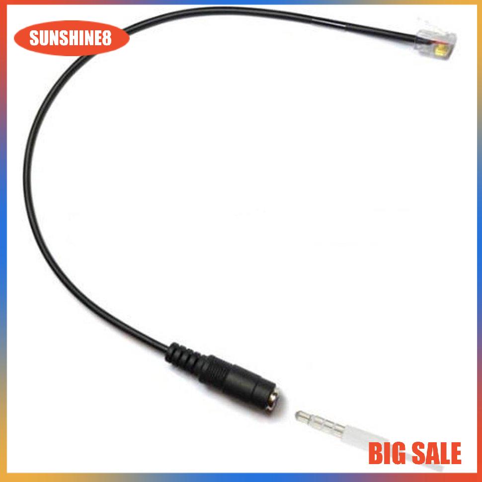 【SUN】Practical Headset Buddy 3.5mm Smartphone Headset to RJ9 Phone Adapter Cable
