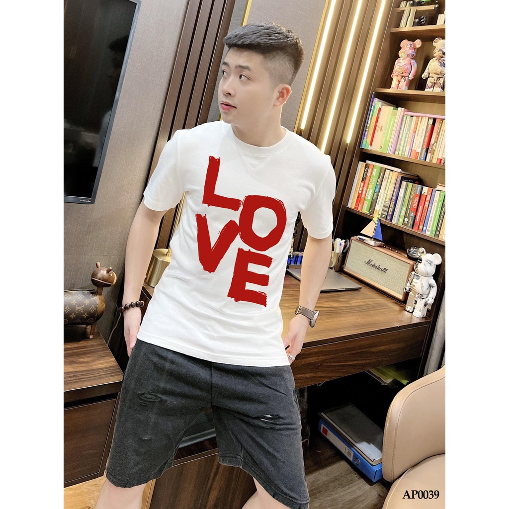 Áo Thun Nam Cổ Tròn Tay Ngắn AP Luxury Áo Form Thường Nam Basic 100% Cotton In Hình Bền Đẹp - AP0039