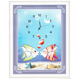 Tranh Thêu Chữ Thập 3D Đồng Hồ Cá Cảnh A995 (Khách tự thêu) KT: 37X49CM