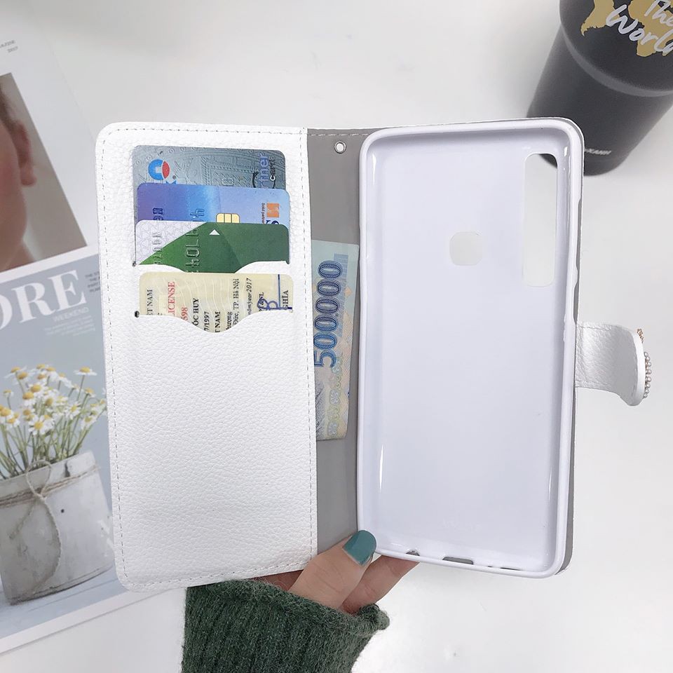 Ốp lưng Samsung Bao da kèm Ví đính đá A20s A5 2017 A7 2018 A71 A9Pro J7Plus J7Prime Note10 plus Note9 S10Plus S8Plus S9