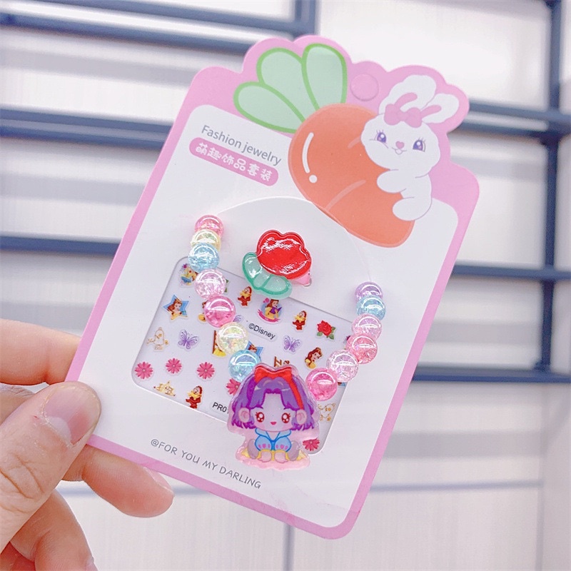 Set Phụ Kiện  sticker  Dán Móng Tay ,nhẫn ,vòng tay cho bé gái nhiều mẫu mới về
