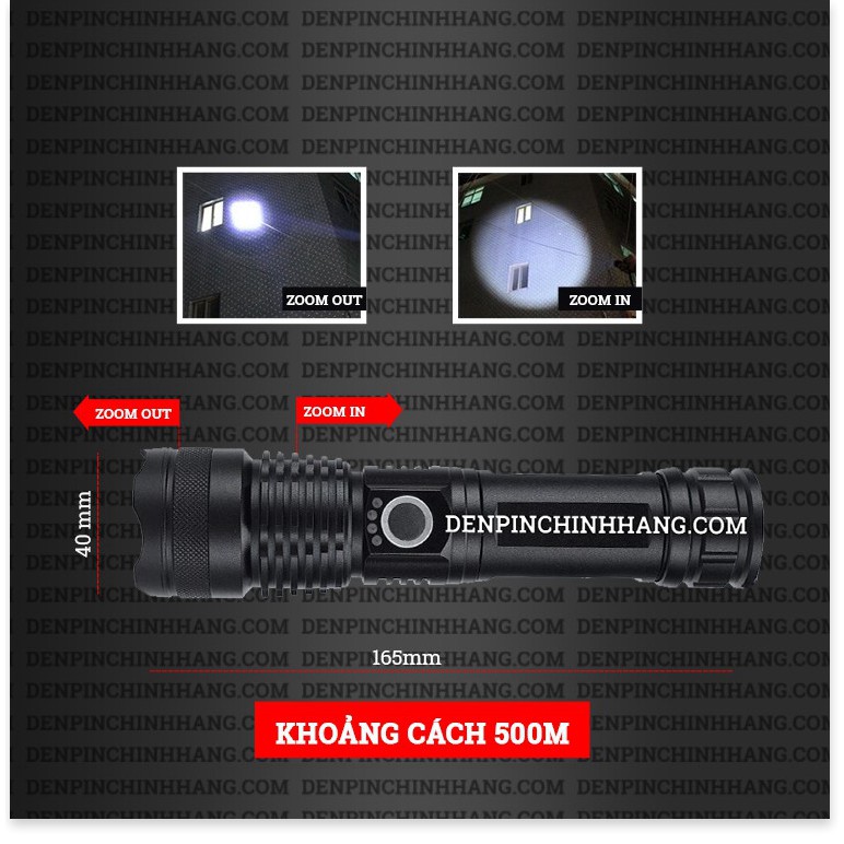 Đèn pin siêu sáng XH P50 cực mạnh