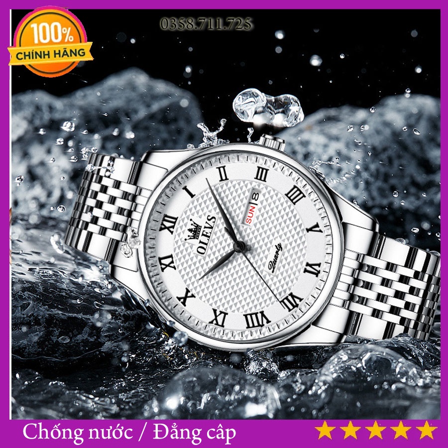 Đồng hồ nam Olevs dáng vintage, đồng hồ chống nước chất lượng cao
