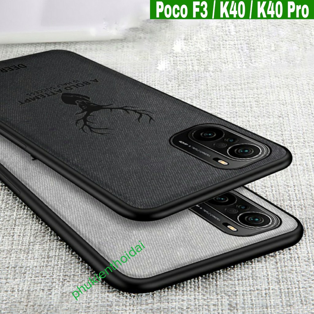 Ốp lưng Redmi K40 / K40 Pro / Poco F3 / K50 / K50 Pro / K50 Ultra / K60 / K60 Pro vải hình hươu nai thời trang cao cấp