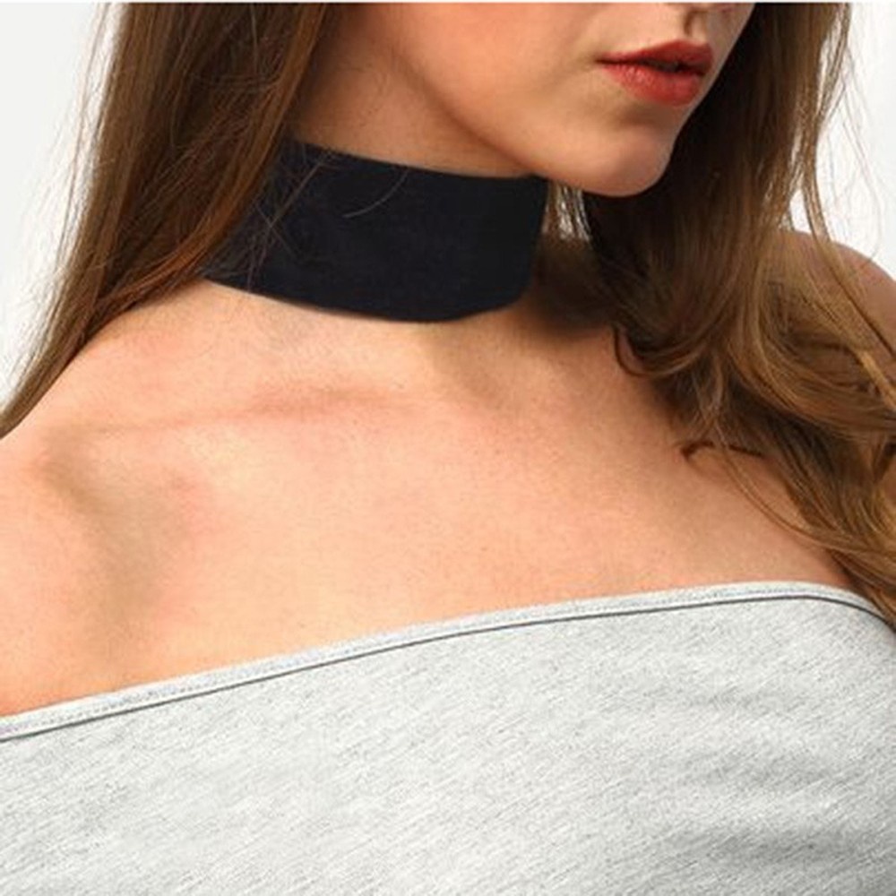 Vòng Cổ Choker Vải Nhung Đen Phong Cách Gothic Cổ Điển Dành Cho Nữ Mihan1
