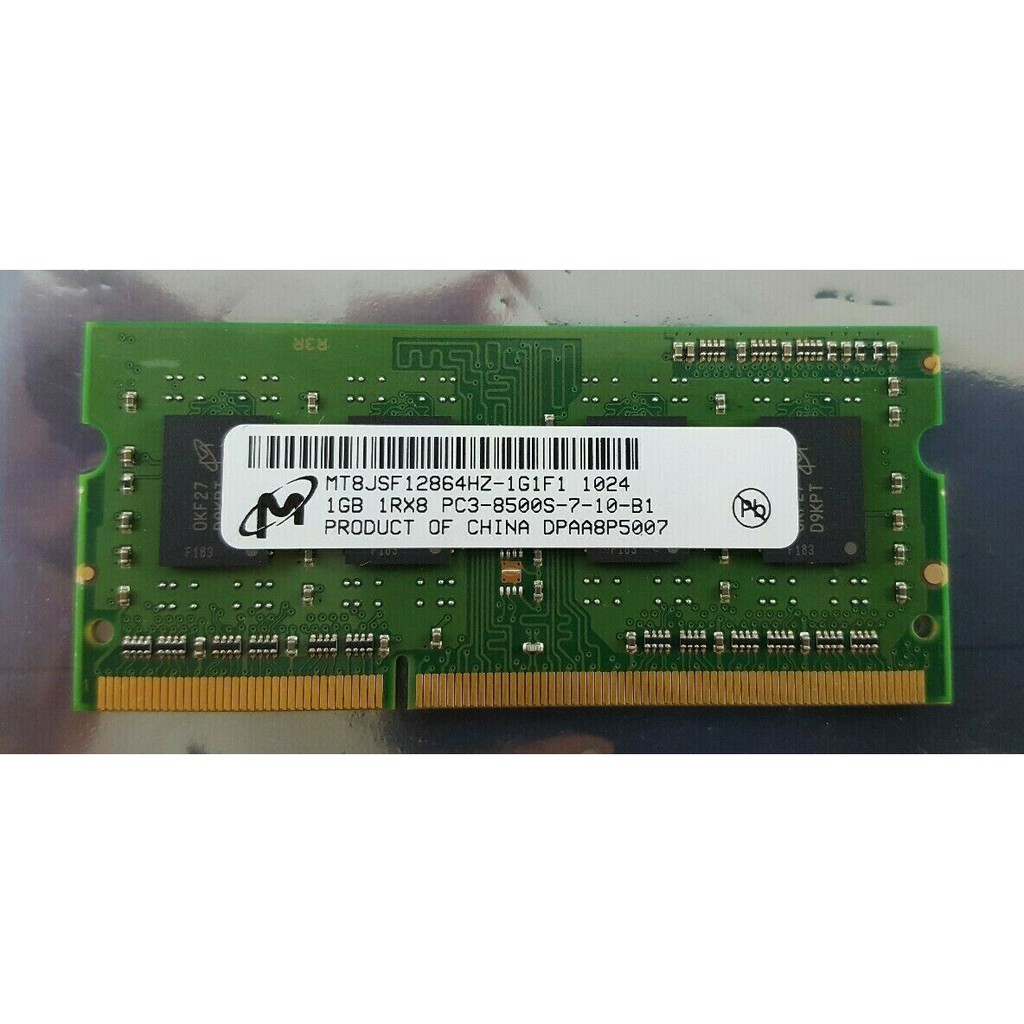 Thẻ Nhớ Micron 1gb Ddr3 1066mhz Ram 1rx8 Pc3-8500s Notebook