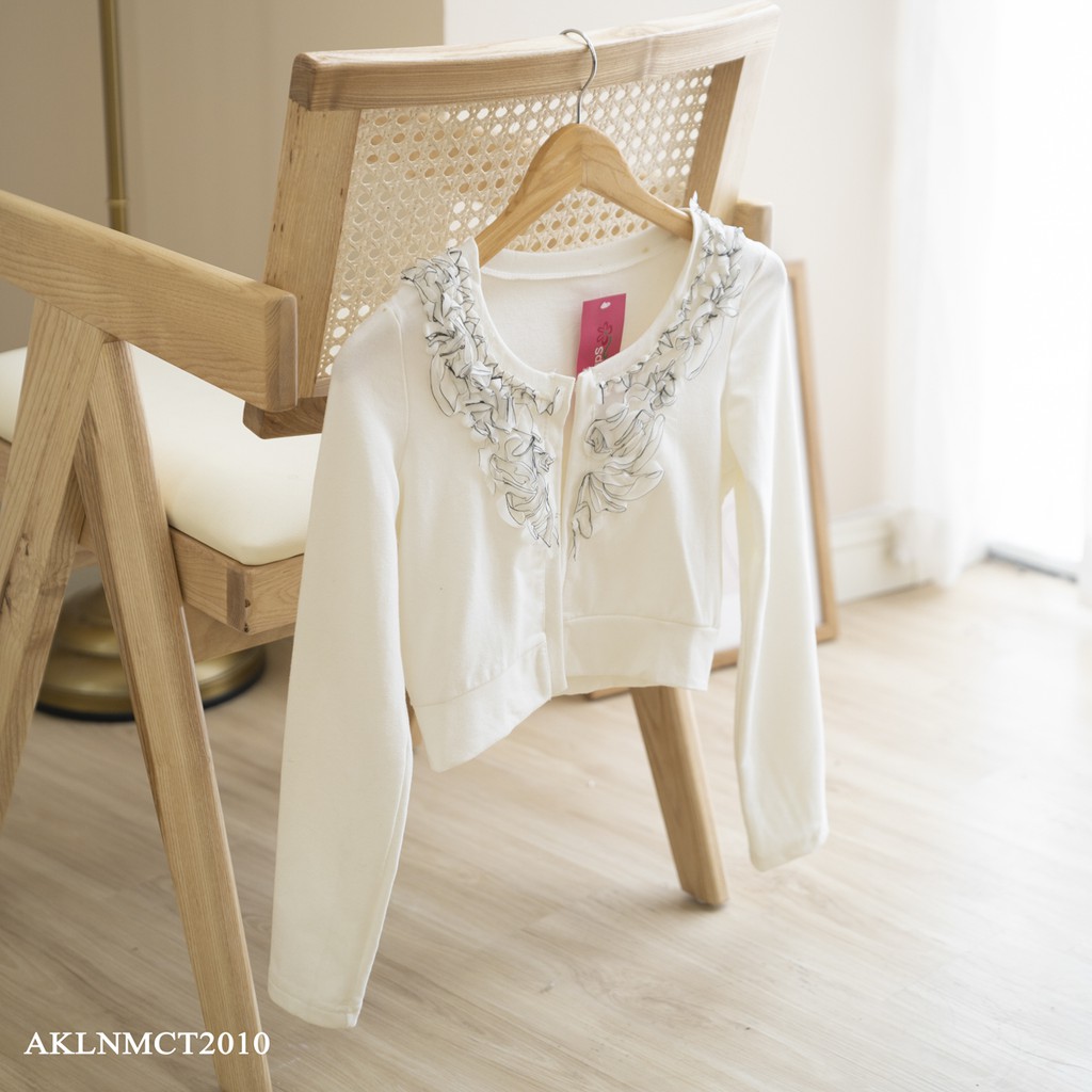 Áo khoác dáng lửng, chất liệu cotton cao cấp, 2 màu hồng và trắng (AKLNMCT2010)
