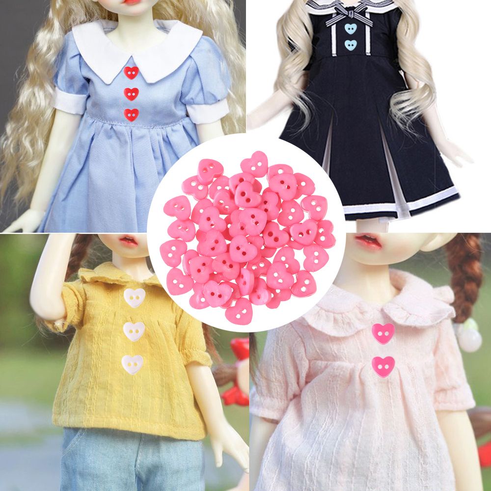 Set 50 Nút Nhiều Màu Sắc 6mm Dùng Để Trang Trí Búp Bê / Quần Áo