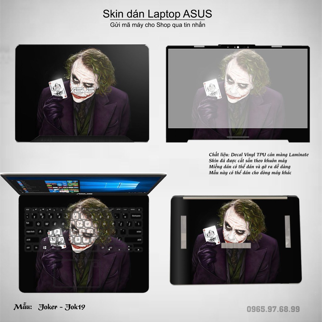 Skin dán Laptop Asus in hình Joker _nhiều mẫu 3 (inbox mã máy cho Shop)