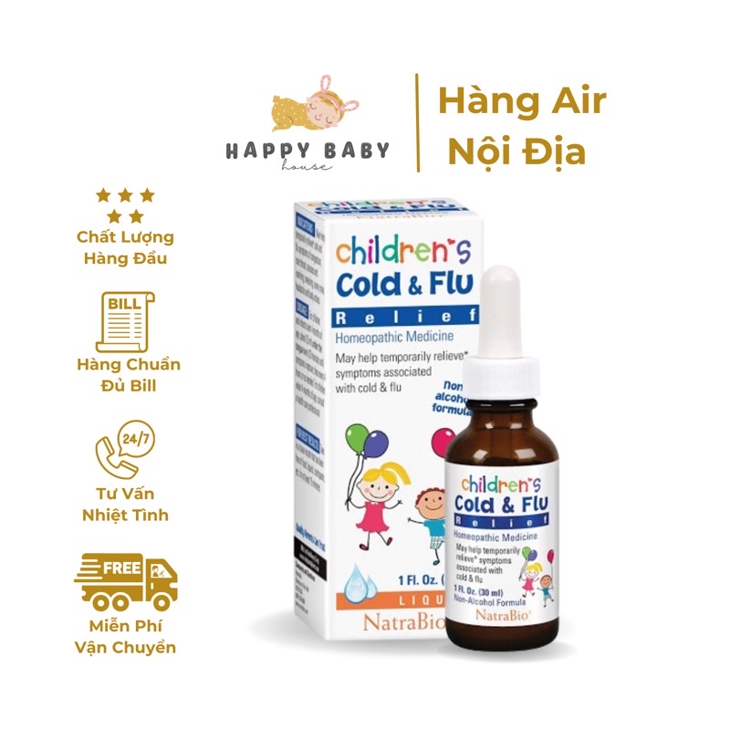Siro Children Cold and Flu Mỹ 30ml - Giảm cảm lạnh hiệu quả