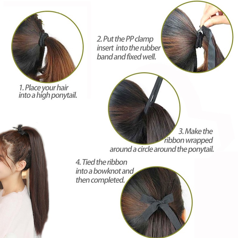 Tóc giả đuôi ngựa thẳng dài 45-85cm