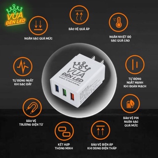 Cục sạc usb 5v 2a sạc nhanh an toàn, củ sạc điện thoại 3 đầu usb tiện dụng bảo hành 1 năm