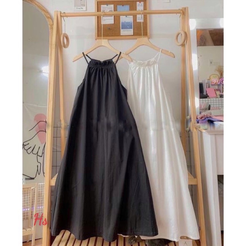 Váy Cổ Yếm Xẻ Lưng Cực Xinh, Váy 2 Dây Nữ