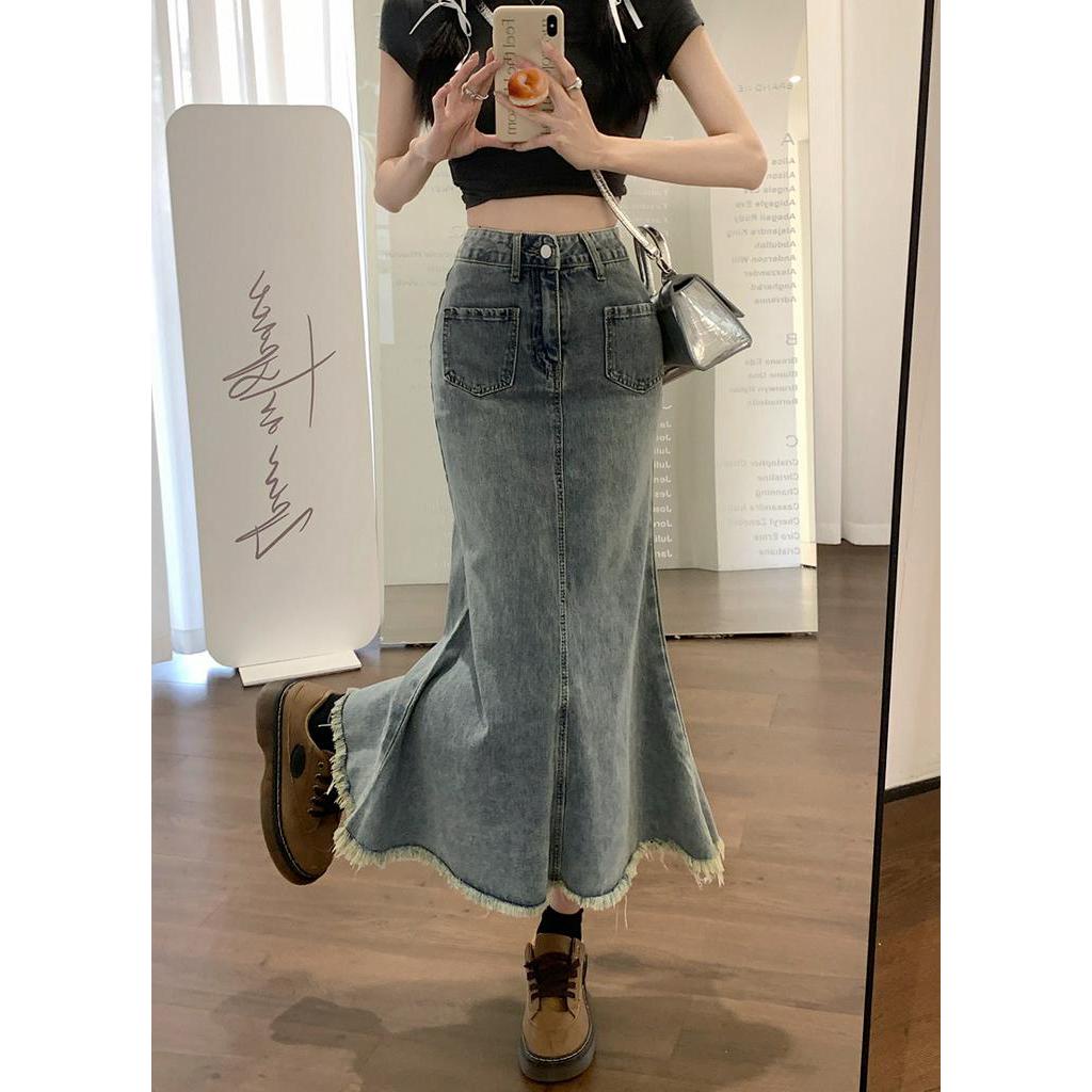 Chân Váy Denim Lưng Cao Phong Cách Mới 63035