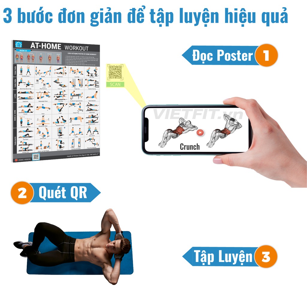 Poster Fitness At Home - Tập GYM tại nhà hiệu quả