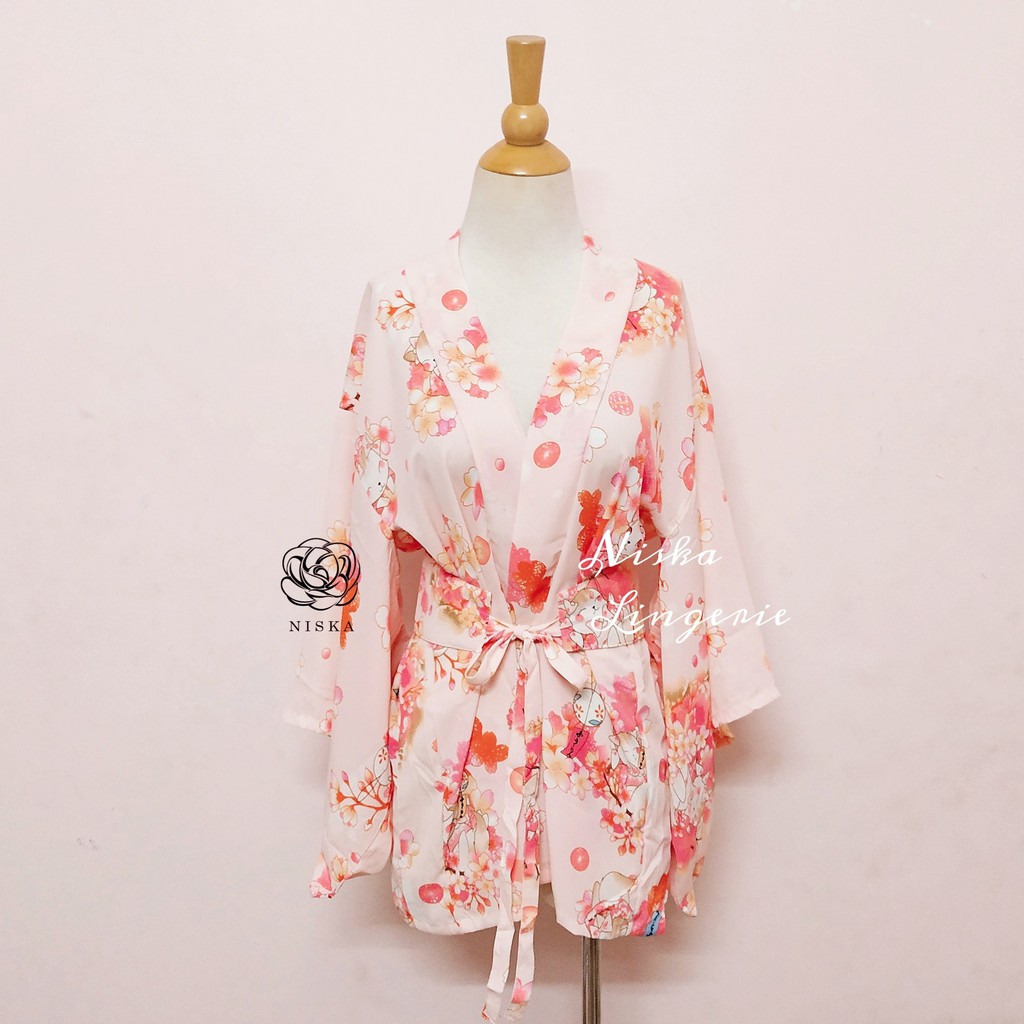 Bộ choàng yukata mèo và hoa anh đào - Mã D128 | BigBuy360 - bigbuy360.vn