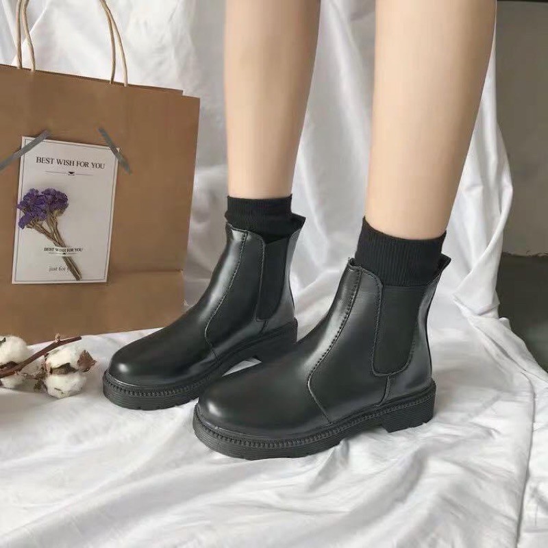 [ XxholicC ] - ankle boots xỏ mắc cá đế bệt