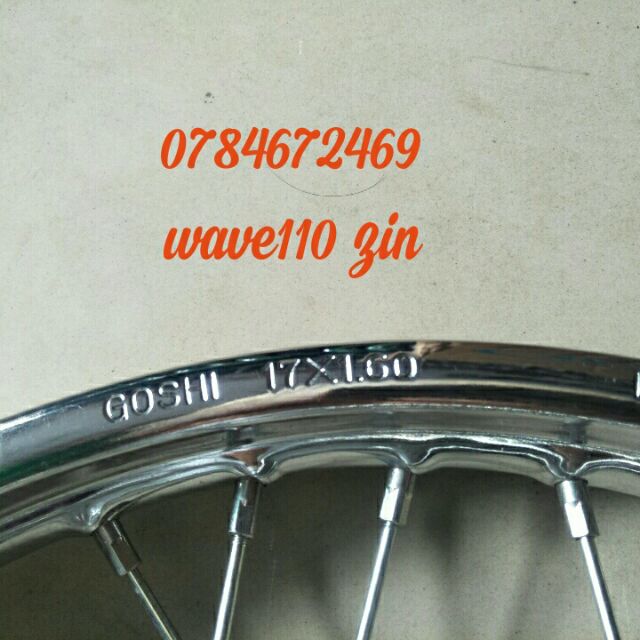 Bánh căm wave s 110 đời 2015 đén 2020 theo xe niềng goshi trước 1.4 sau 1.6 trước đĩa sau đùm kèm theo bạc đạn