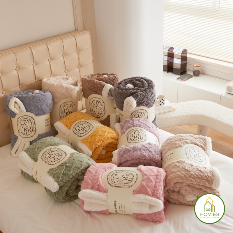 Chăn len lông cừu TAFURONG làm ấm nhanh, trọng lượng 2kg5 - Kích thước 2m x 2m3 mẫu mới nhất