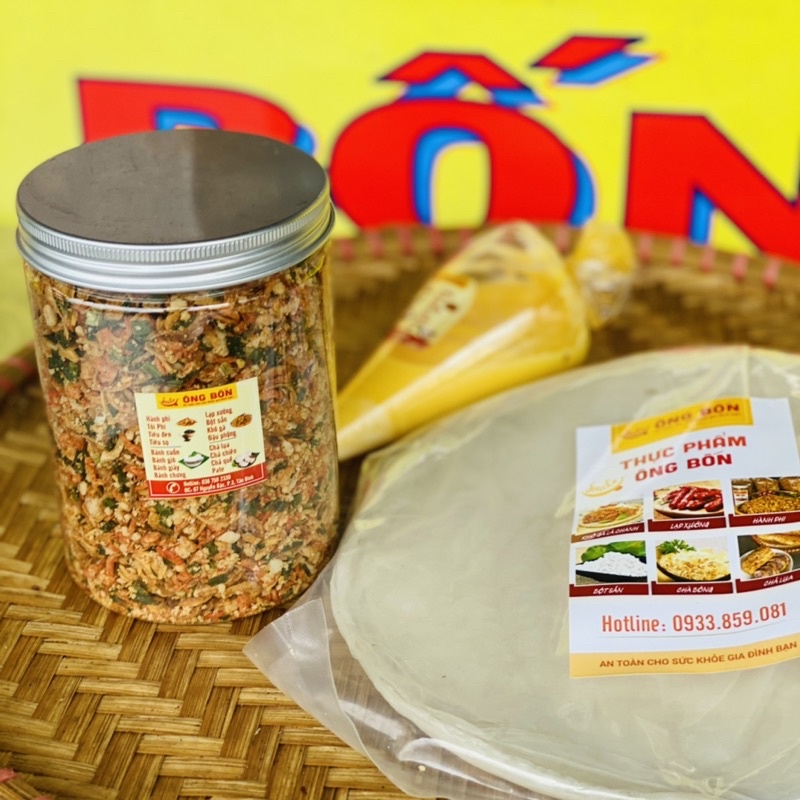 Bánh Tráng Phơi Sương(500g) + Muối Tôm Hành Phi(hũ 300g) + Quà Tặng