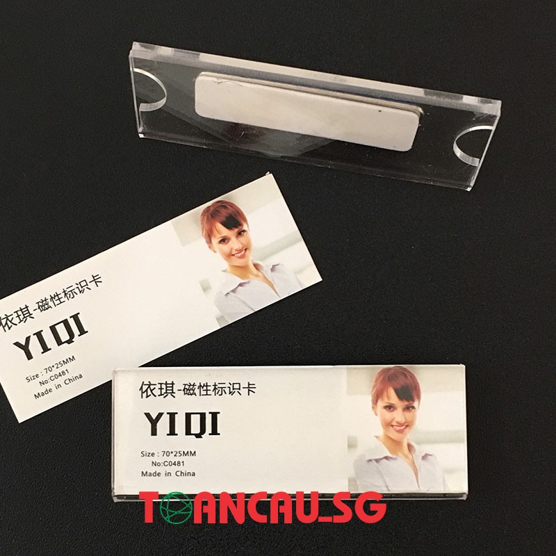 Bảng tên nhân viên mica cao cấp gắn Nam Châm hút rất mạnh - Bên tên nhân viên