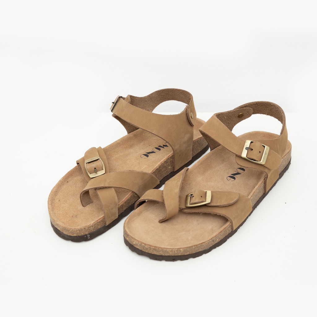 Sandal nữ xỏ ngón đế trấu cao cấp KAMONG BM001BR (Nâu)