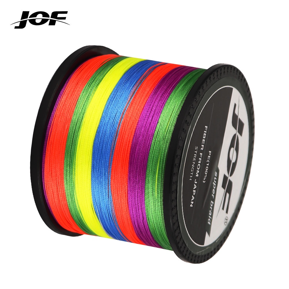 JOF Cuộn Dây Cước Câu Cá Bện 8 Sợi PE Nhiều Màu Kiểu Nhật Bản 300M 500M 1000M