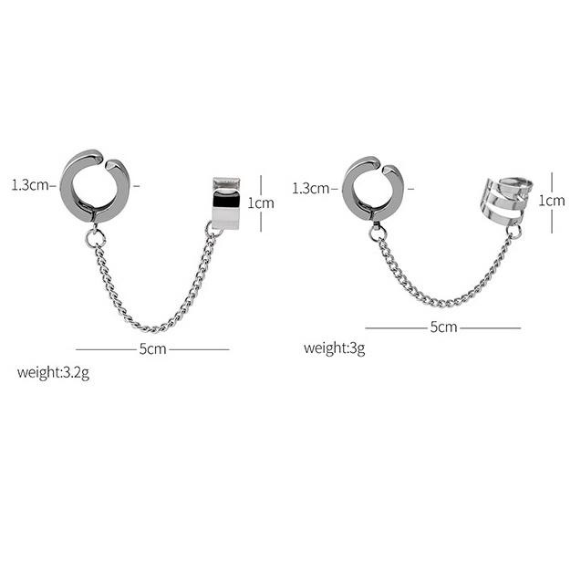 Khuyên tròn bông tai nam nữ E2903 kẹp vành tai bằng thép không gỉ cá tính phong cách Hip hop Âu Mỹ