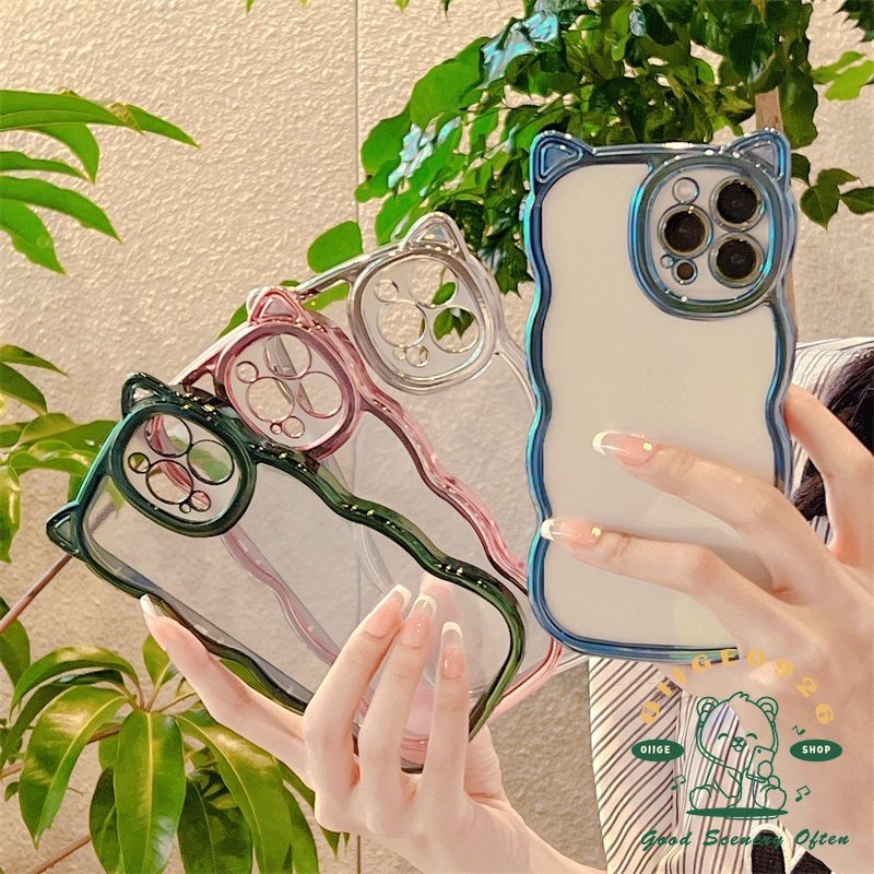 Ốp Điện Thoại TPU Cao Cấp Mạ Điện Mẫu Mới Có Tai Mèo Cho Iphone 14 13 12 11 Pro Max Plus