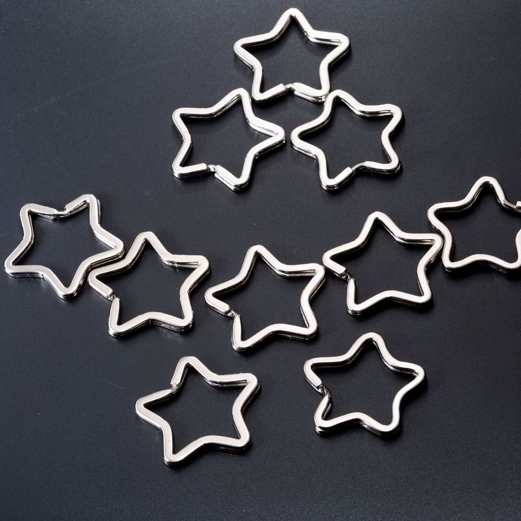 Khoen móc khóa thép không gỉ hình ngôi sao 3.4cm*0.2cm dùng mix đồ handmade, phụ kiện thời trang...