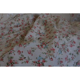 Vải lụa hoa nhí - nền trắng