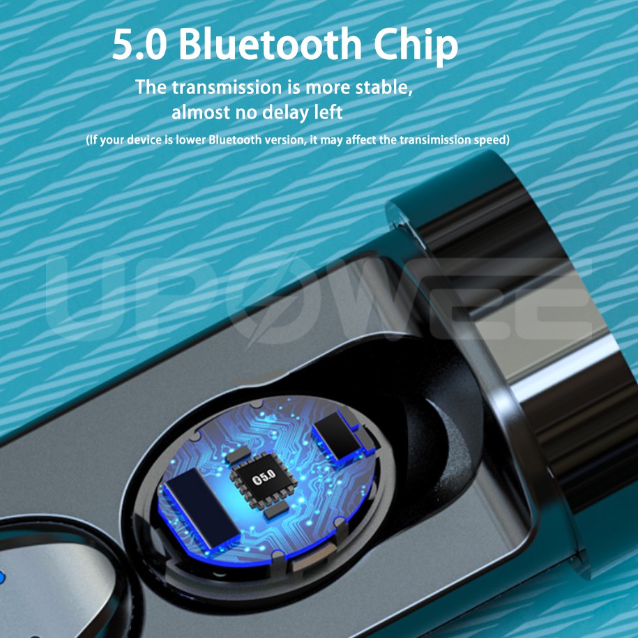 Tai Nghe Bluetooth Không Dây Tws 5.0 Cao Cấp Chống Thấm Nước Kèm Micro Tiện Dụng