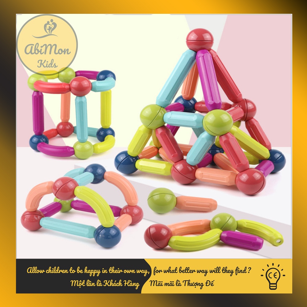 Bộ Xếp Hình Nam Châm Cho Bé (36 chi tiết) ☘️ Montessori cao cấp ✨ (Đồ chơi Gỗ - Giáo Dục - An toàn - Thông minh)