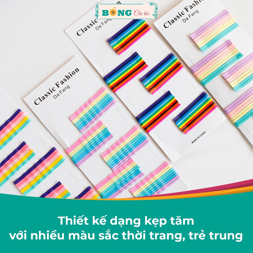 Set kẹp tăm 40 chiếc nhiều màu phong cách Hàn Quốc KKL60 - Kẹp tóc mái BÔNG Cài Tóc