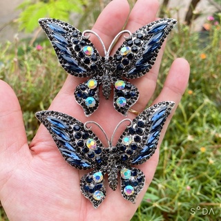 Bộ 2 Charm Bướm Chúa Xanh Đen gắn dép Havaianas