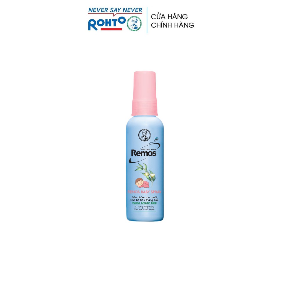 Dung dịch chống muỗi cho bé từ 6 tháng tuổi Remos Mentholatum hương khuynh diệp 60ml