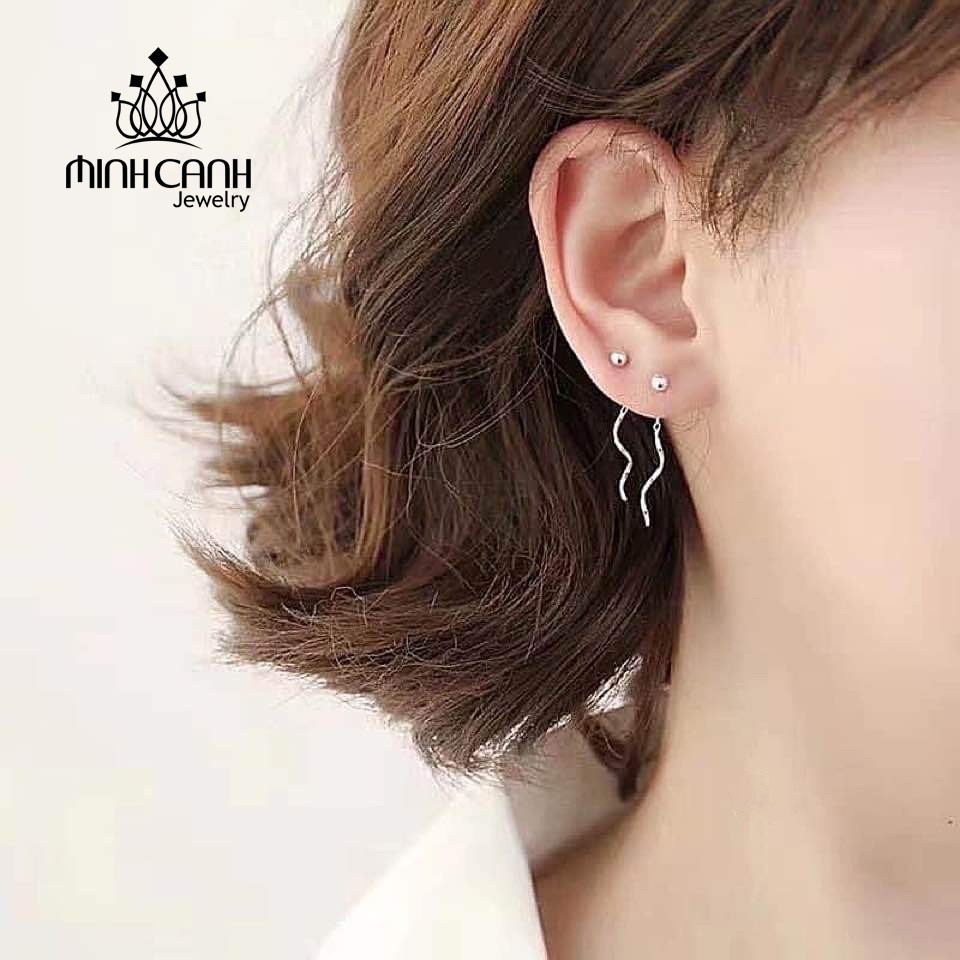Bông Tai Bạc Nữ Sóng Bi - Minh Canh Jewelry