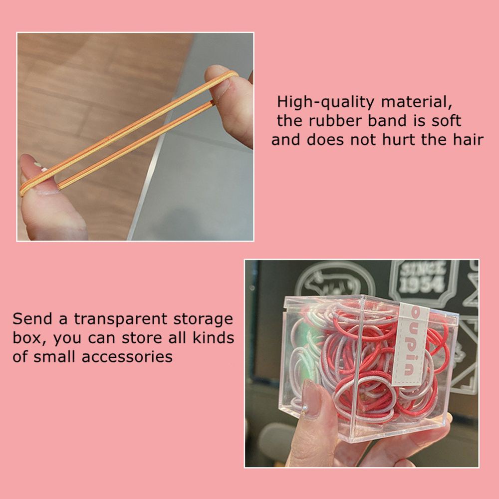 100 Dây buộc tóc co giãn mềm mại nhiều màu sắc phong cách Hàn Quốc dành cho trẻ em