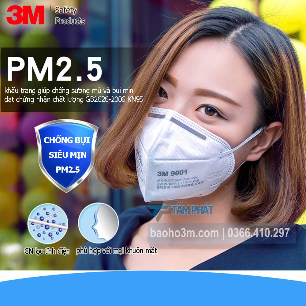 [CHÍNH HÃNG] 10 cái khẩu trang chống bụi 3M 9001 trắng | BigBuy360 - bigbuy360.vn