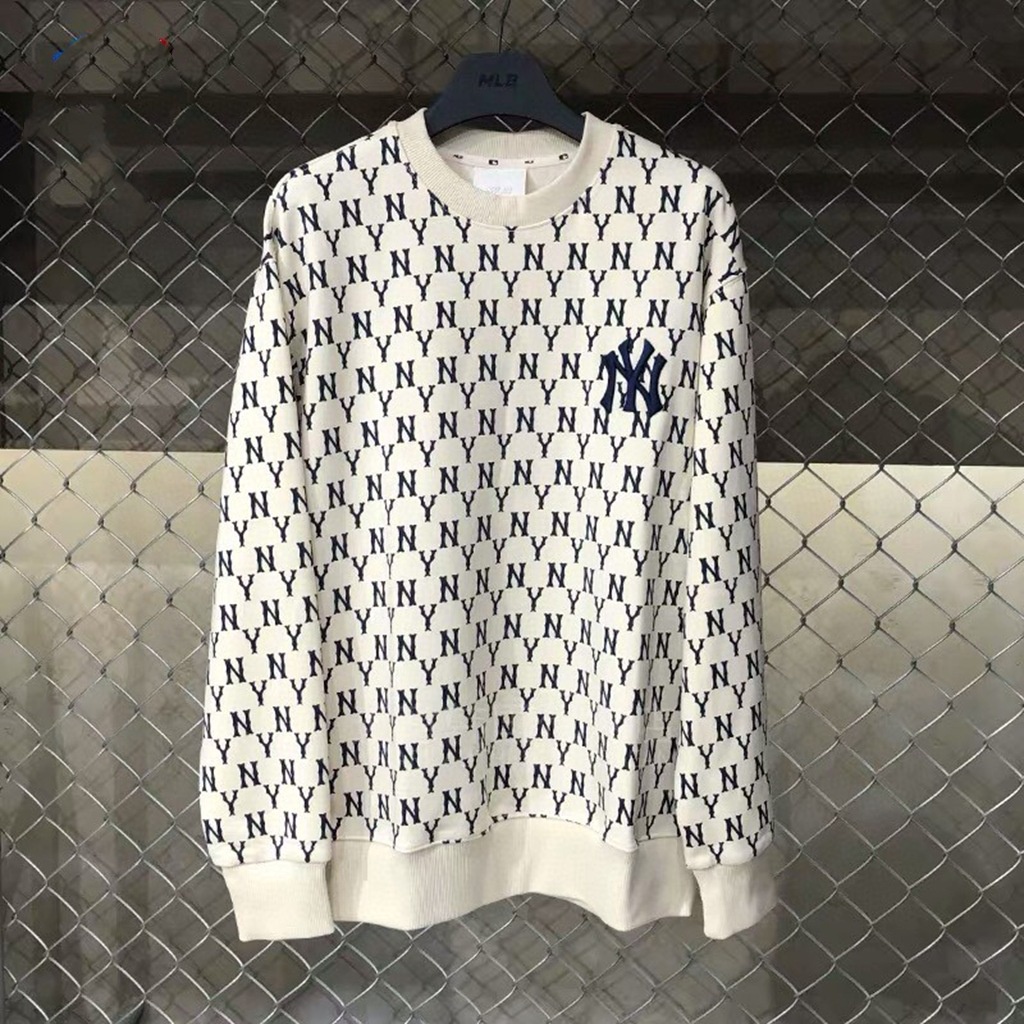 Áo sweater vải cotton thêu chữ NY phong cách Hàn Quốc thời trang xuân hè 2021 năng động cho nam và nữ