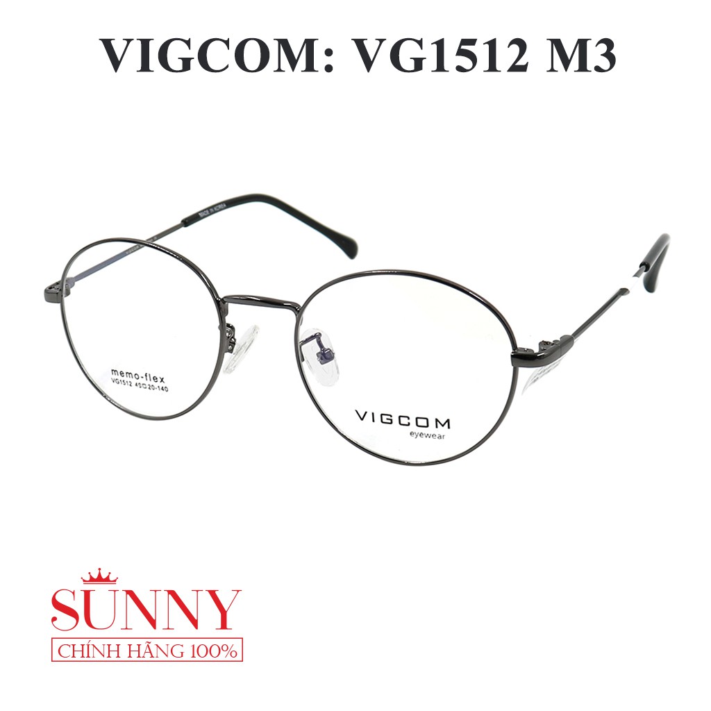 Gọng kính nam nữ thời trang Vigcom VG1512 nhiều màu chính hãng, thiết kế dễ đeo bảo vệ mắt