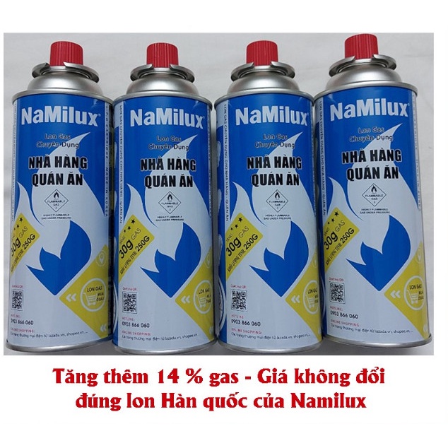 LON GAS MINI NAMILUX ( 4 LON ) ( giao màu ngẫu nhiên) kim khí đức nguyên